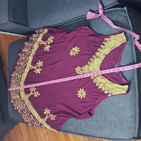 2/$25 or 3/$30 90s Boho Hippie Floral Embroidered Oversized Midi/Maxi Sun Dress - Picture 6 of 8